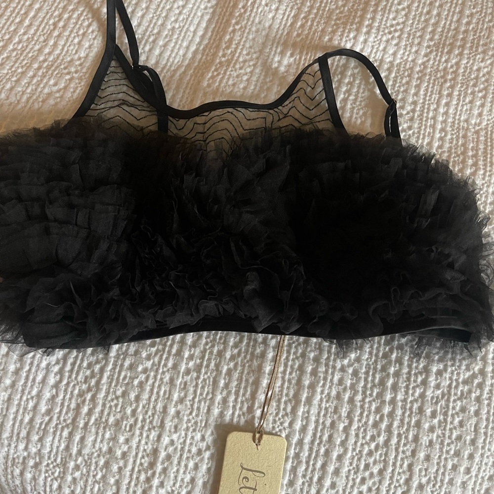 NWT, Let Me Be Ruffled Crop Top - Picture 2 of 6